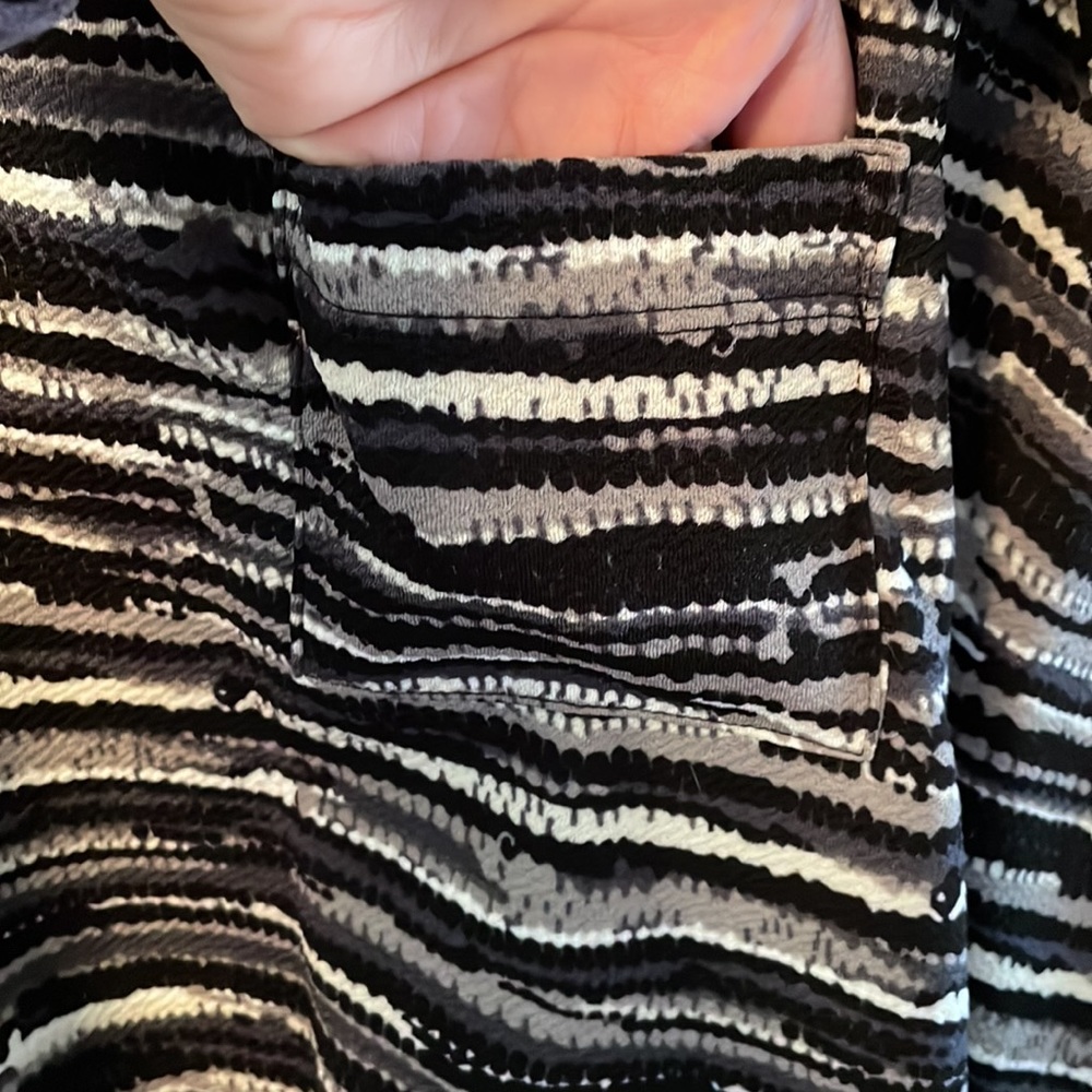 LuLaRoe black/gray/white striped high/low dress - Picture 7 of 8